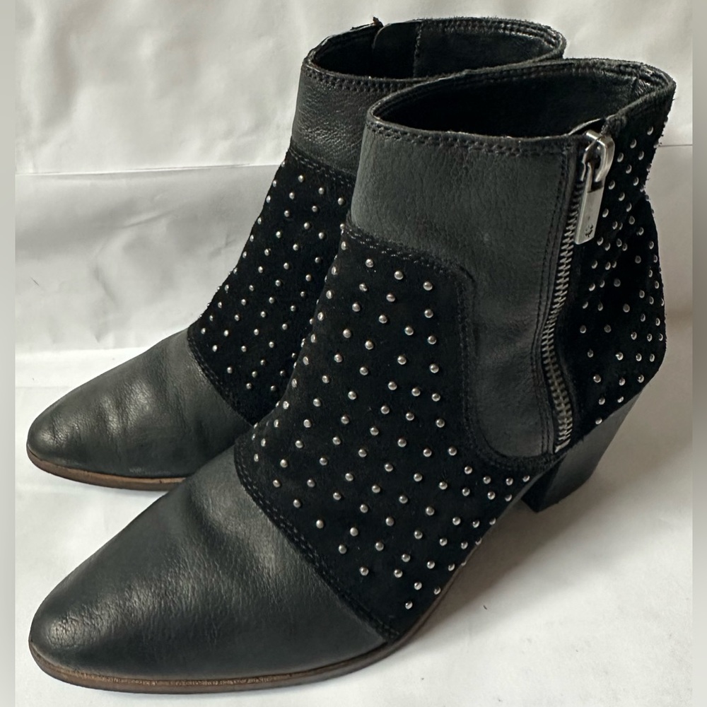 Lucky Brand Womens LK-Leeir Leather Studded Ankle Boots Black Size 7.5